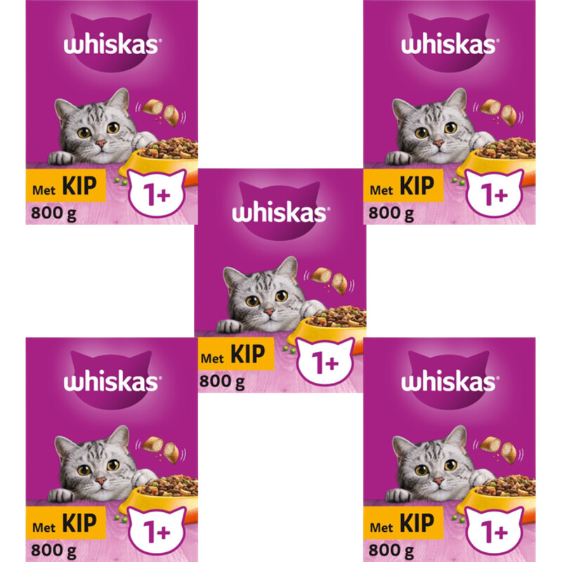 Een afbeelding van Whiskas Droogvoer 1+ Kip 5-pack