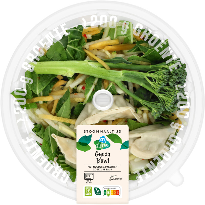Een afbeelding van AH Terra Plantaardig stoommaaltijd gyoza bowl