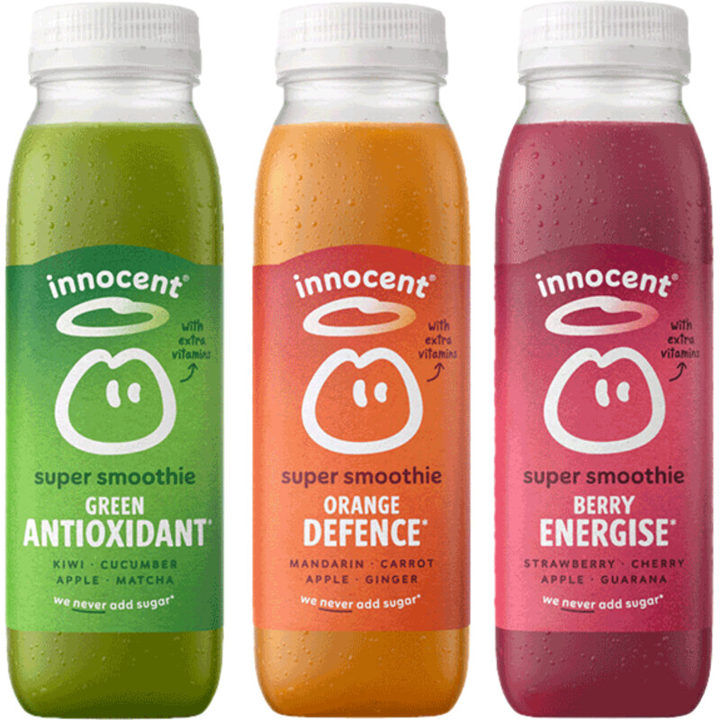 Een afbeelding van innocent super smoothie combi pakket