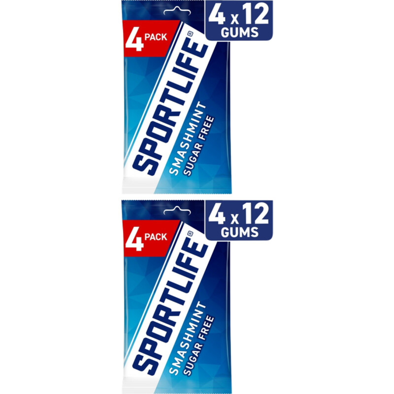 Een afbeelding van Sportlife Smashmint sugar free gums 8-pack