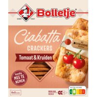 Een afbeelding van Bolletje Ciabatta crackers tomaat & kruiden