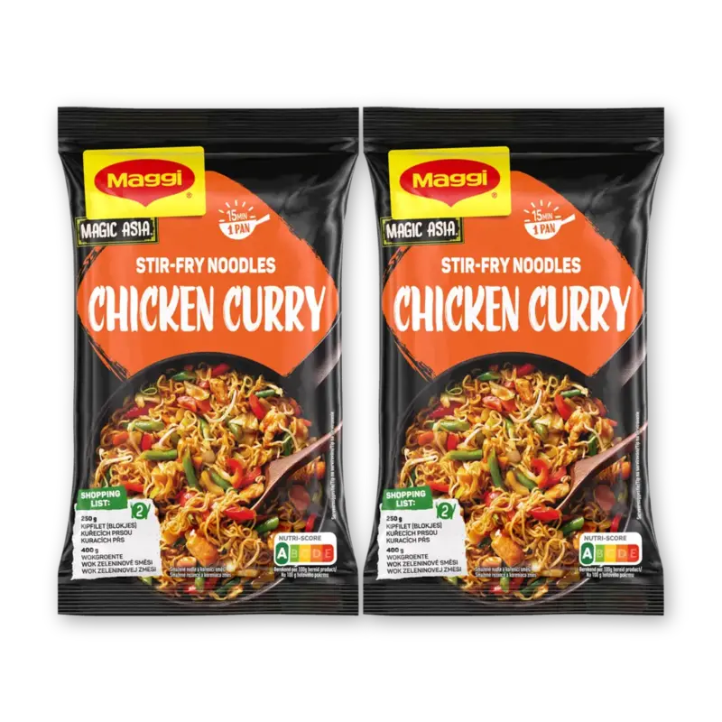 Stir-fry noodles chicken curry 2-pack