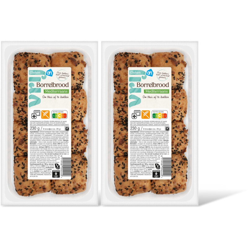 AH Glutenvrij Borrelbrood Mediterraans 2-pack