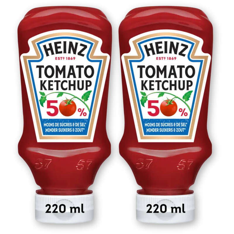 Heinz 50% minder suikers & zout 2-pack