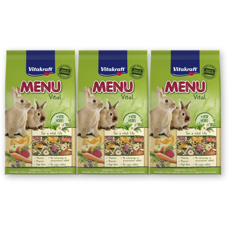 Vitakraft Menu vital dwergkonijnen 3-pack