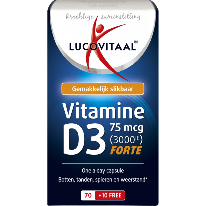 Een afbeelding van Lucovitaal D3 75mcg forte vitamine capsules