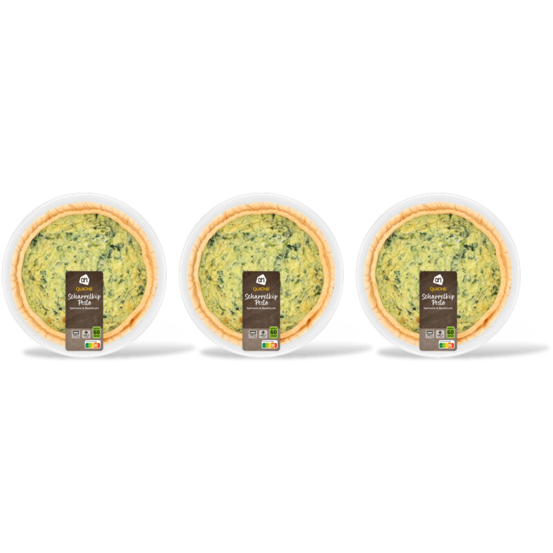 AH Quiche kip pesto spinazie 3-pack