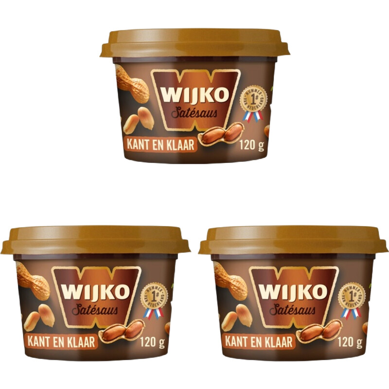 Een afbeelding van Wijko Satesaus kant en klaar 3-pack