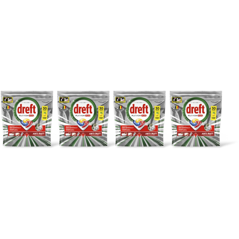 Dreft Platinum+ vaatwastabletten citroen 4pk
