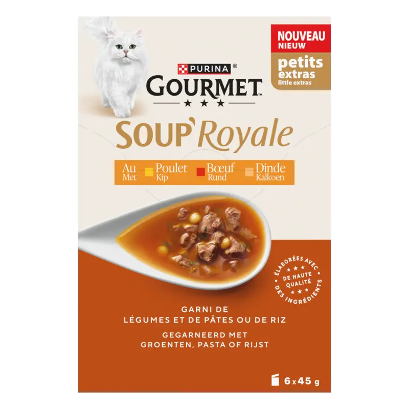 soup royale met kip, rund en kalkoen