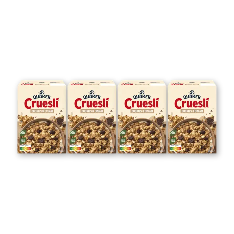 Quaker Cruesli cookies & cream 4-pack