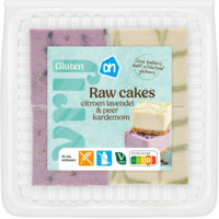 Een afbeelding van AH Glutenvrij Raw cakes citroen lavendel&peer kardemom