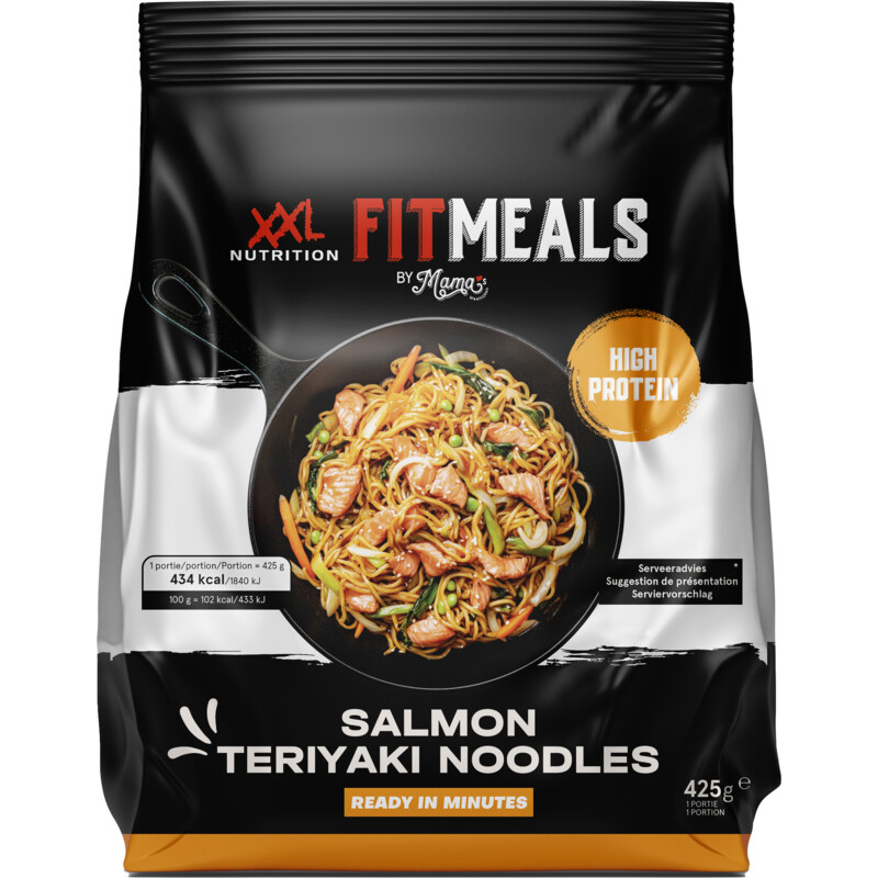 Een afbeelding van Fitmeals XXL nutrition salmon teriyaki noodles