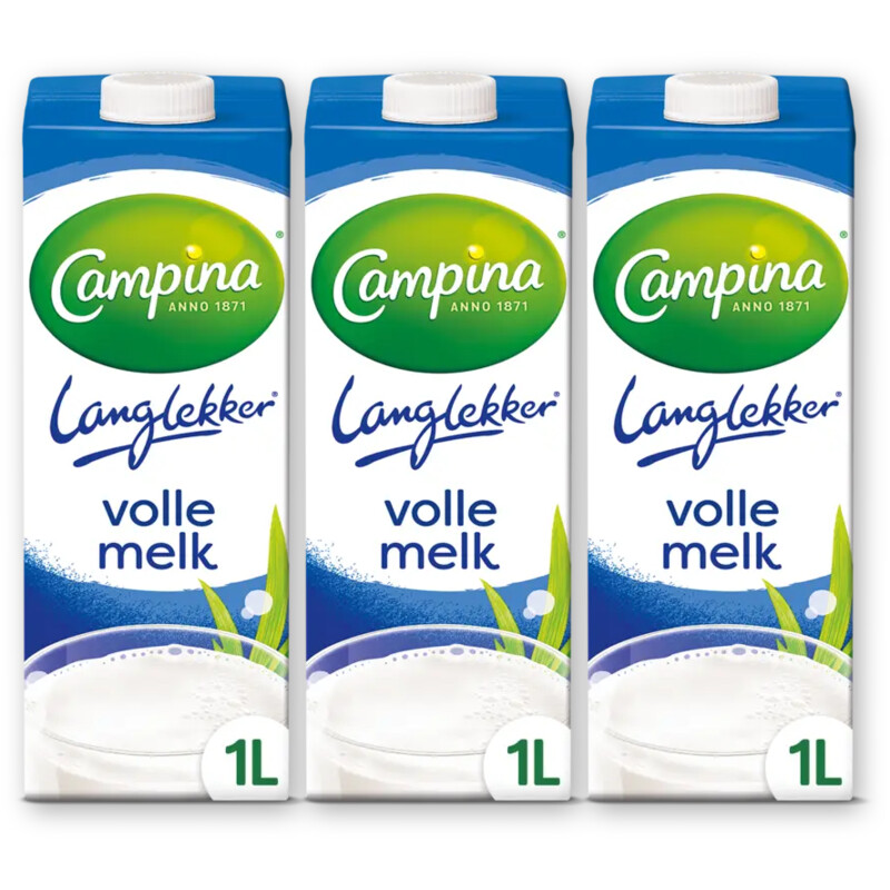 Campina Langlekker volle melk 3-pack