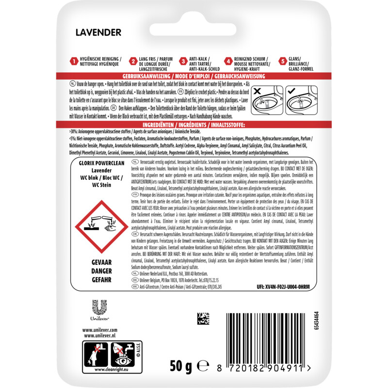Een afbeelding van Glorix WC Blok Lavendel