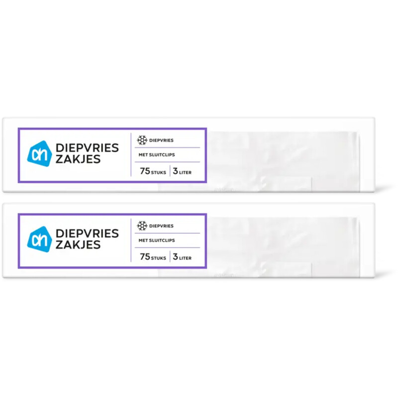 AH Diepvrieszak met sluitstrip 3 ltr 2-pack