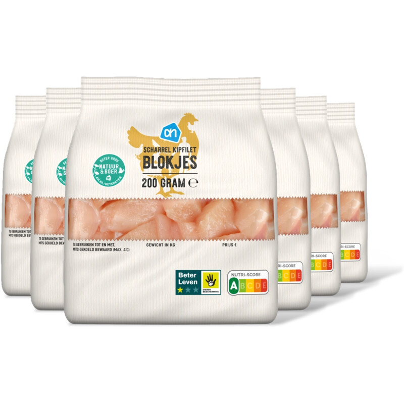 AH Scharrel kipfilet blokjes 6-pack