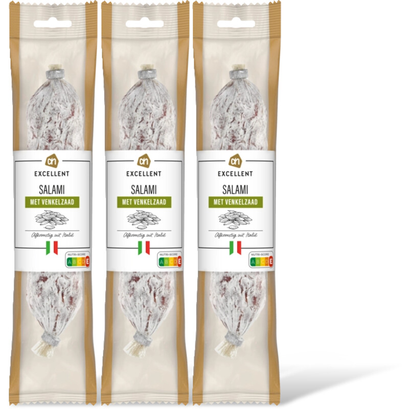 AH Excellent Salami met venkelzaad 3-pack