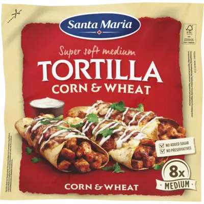 pdp-image-Santa Maria Tortilla wraps corn & wheat 8x medium