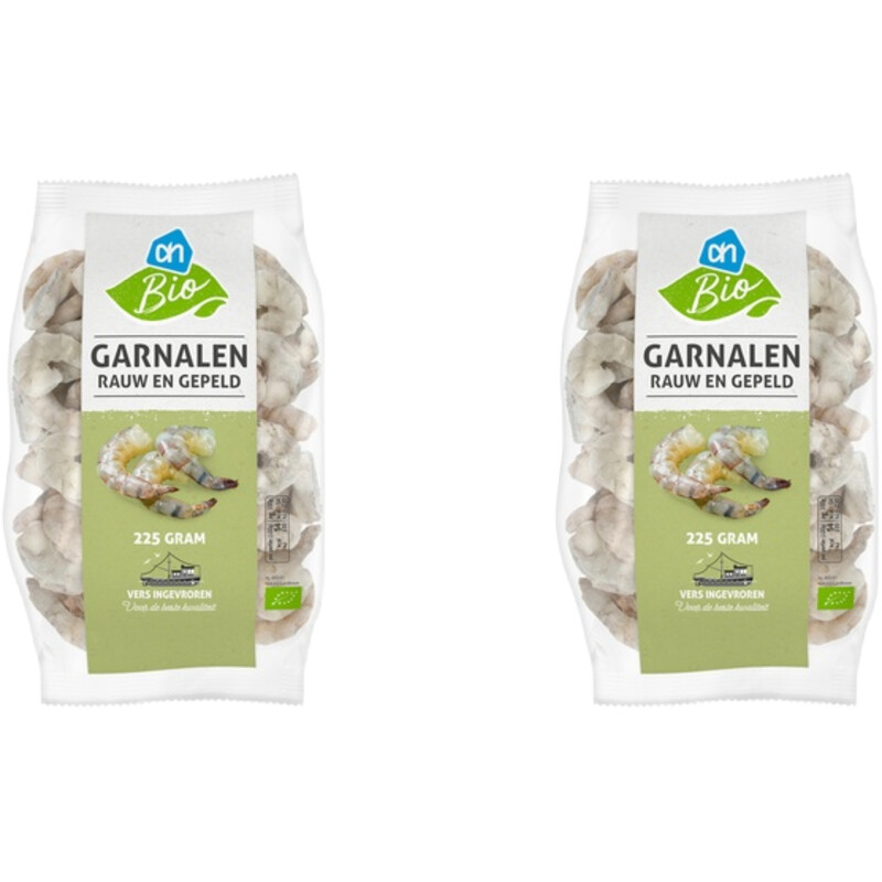 Een afbeelding van AH Biologisch Garnalen rauw en gepeld 2-pack