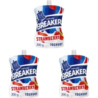Een afbeelding van Melkunie Breaker Aardbei yoghurt 3-pack