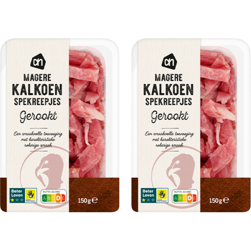 Een afbeelding van AH Magere spekreepjes kalkoen 2-pack