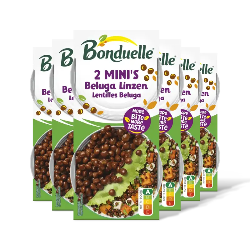 Bonduelle Bonduelle Beluga linzen 2 mini's 6-pack