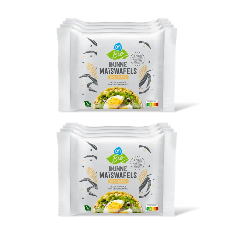 Dunne maïswafels met zeezout 2-pack