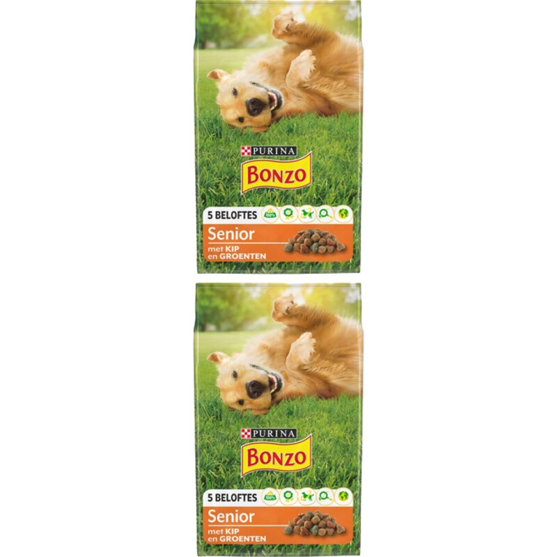 Een afbeelding van Bonzo Senior met kip en groenten 2-pack
