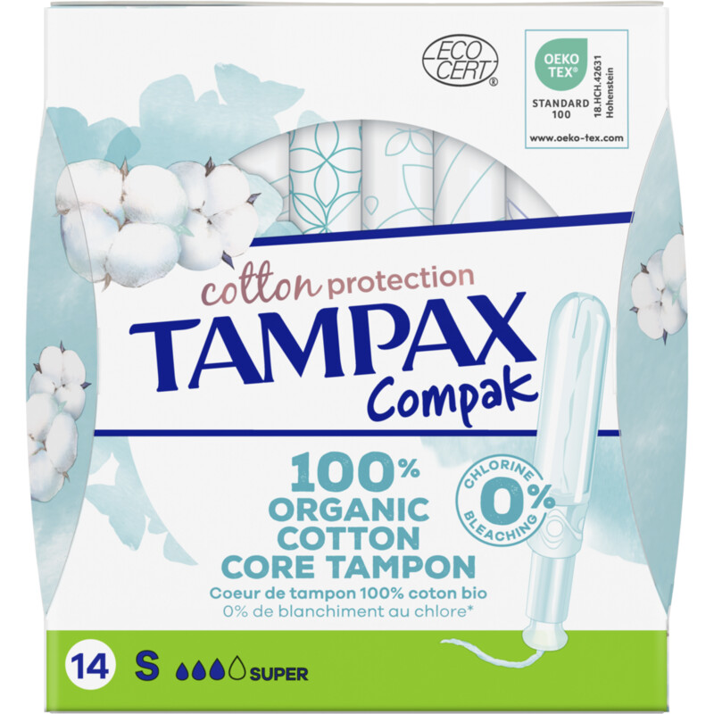 Een afbeelding van Tampax Cotton protection compak super bel