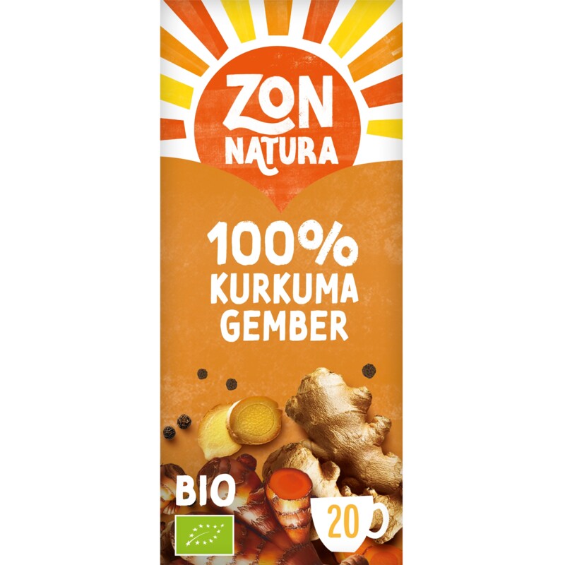 Een afbeelding van Zonnatura 100% kurkuma gember kruideninfusie