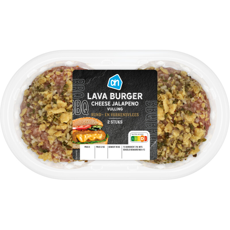 AH Lava burger cheese jalapeño