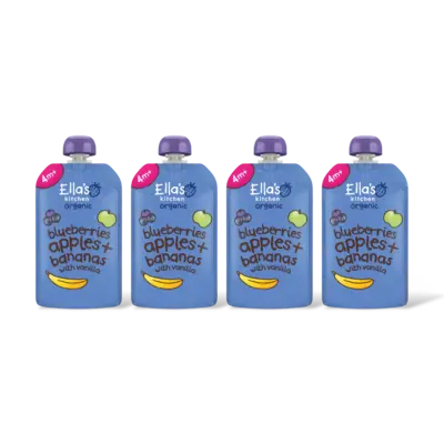 pdp-image-Ella's kitchen Blauwe bessen, appels, bananen 4m+ 4-pck