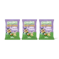 Goodies Snack dino puff cheese & onion 3+ jr 3pk
