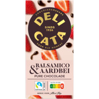 Delicata Reep pure chocolade balsamico & aarbei