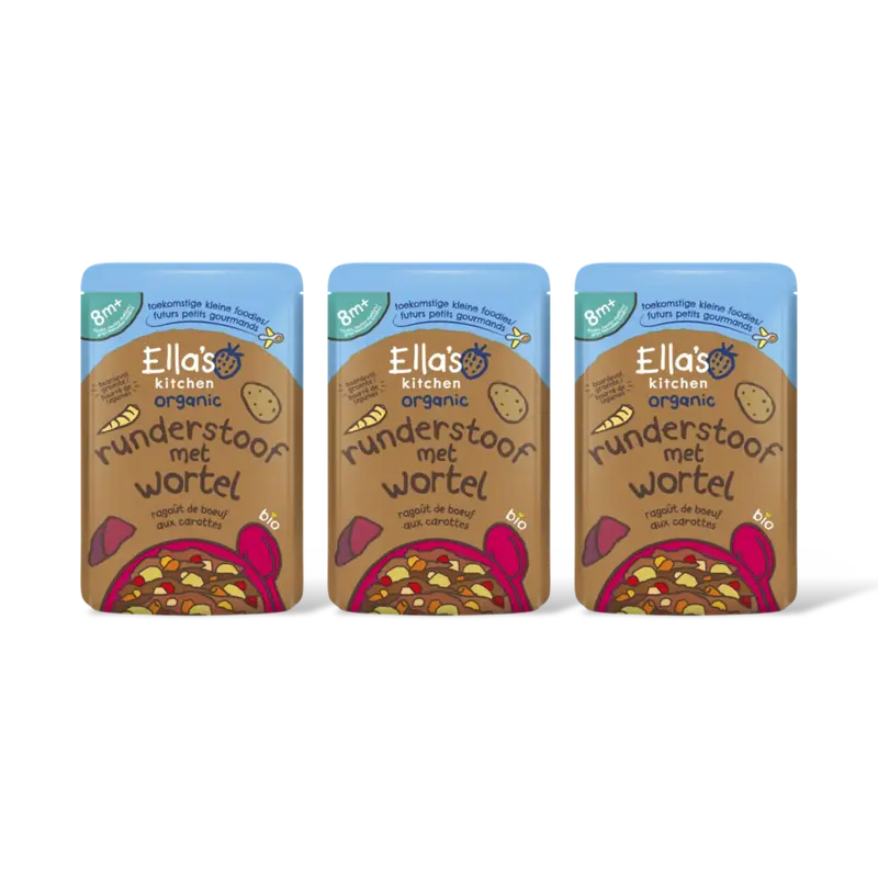 Ella's kitchen Hartverwarmende runderstoof 8m+ bio 3-pk