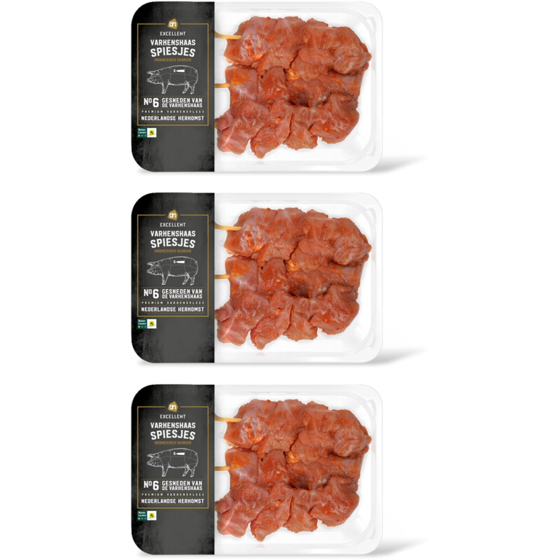 AH Excellent BBQ varkenshaasspies Indonesian 3-pack