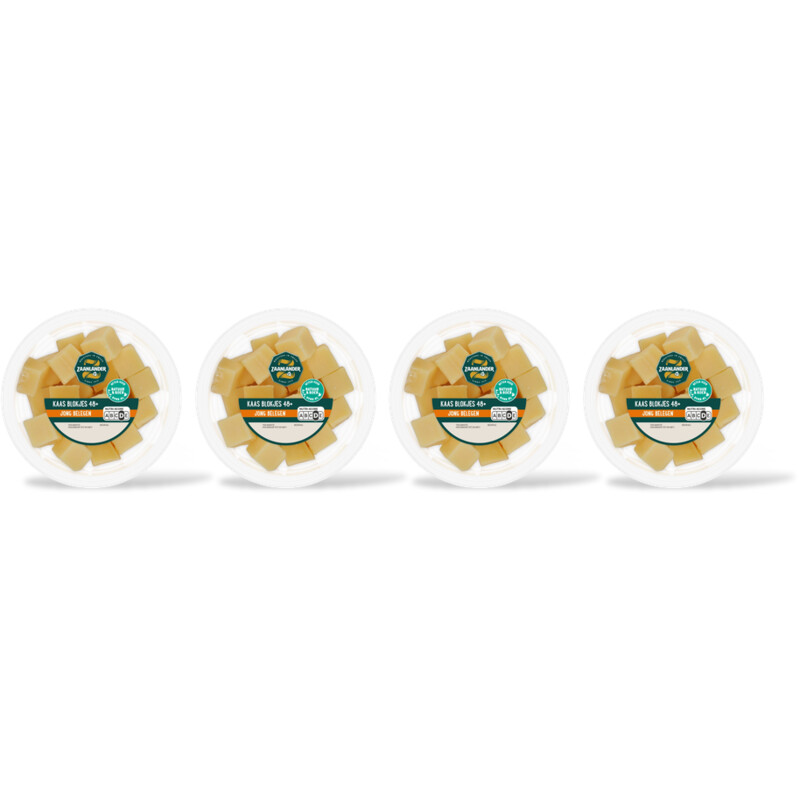 AH Zaanlander Kaasblokjes jong belegen 48+ 4-pack