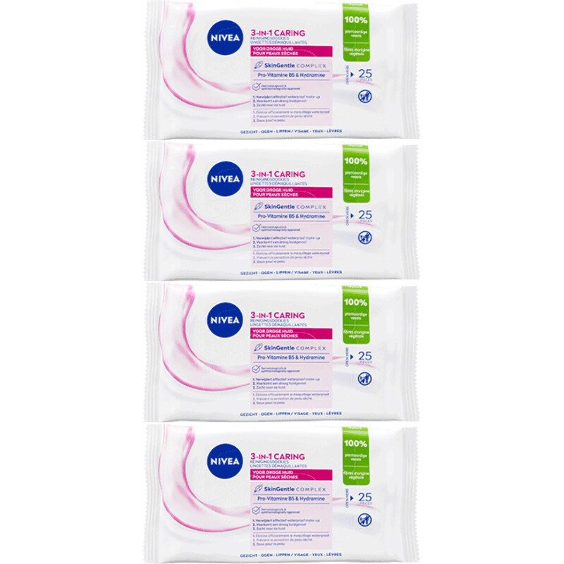 Een afbeelding van NIVEA Reinigingsdoekjes droge/gevoelige 4-pack