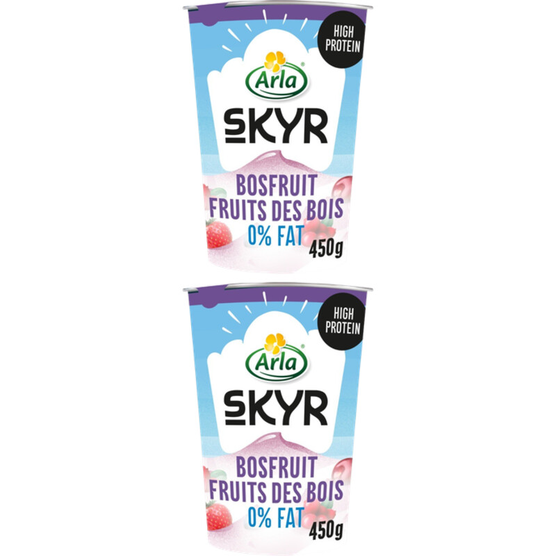 Een afbeelding van Arla Skyr bosfruit yoghurt 0% fat 2-pack