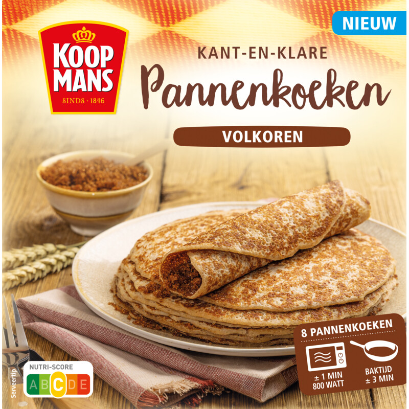 Een afbeelding van Koopmans Pannenkoeken volkoren kant-en-klaar