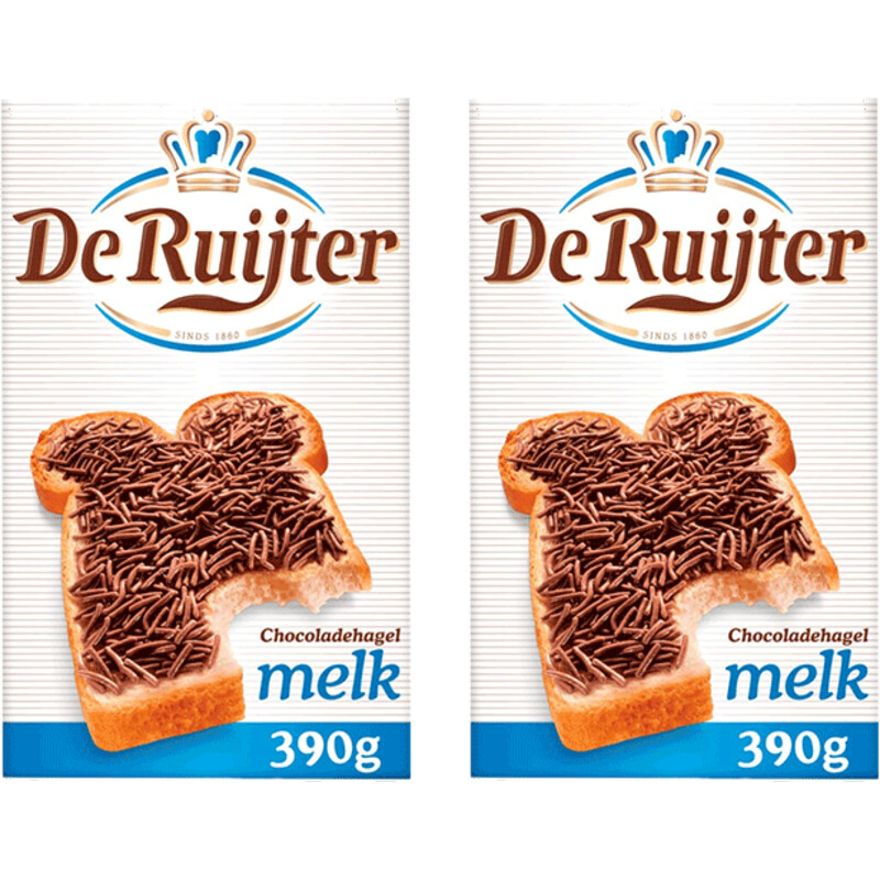 Een afbeelding van De Ruijter Chocoladehagel melk 2-pack