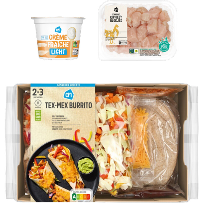 Een afbeelding van AH Gesneden Tex Mex Burrito's Verspakket