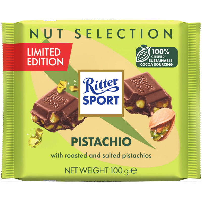 Een afbeelding van Ritter Sport Melkchocolade pistache