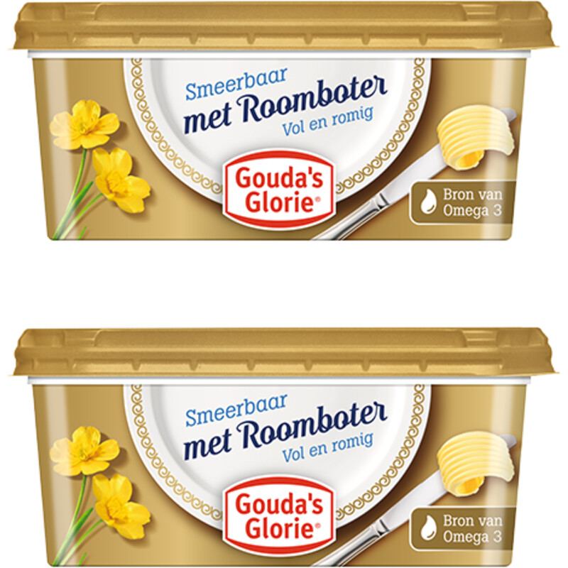 Een afbeelding van Gouda's Glorie Smeerbaar met roomboter 2-pack