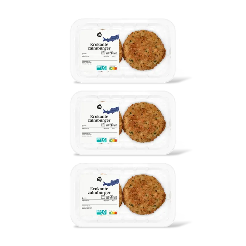AH Krokante zalmburger 3-pack