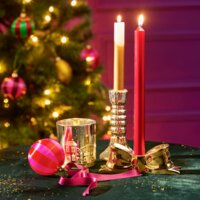 Een afbeelding van AH Excellent Dinerkaarsen metallic rood