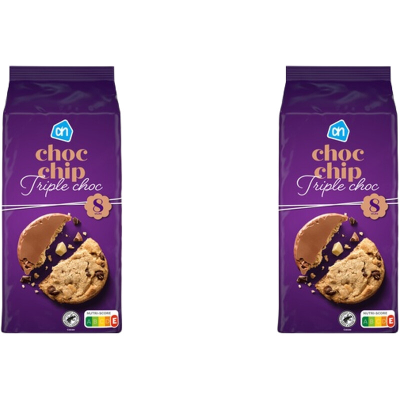 Een afbeelding van AH Chocchip triple choc 2-pack