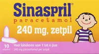 Sinaspril Paracetamol 240mg zetpil voor 1-6 jaar