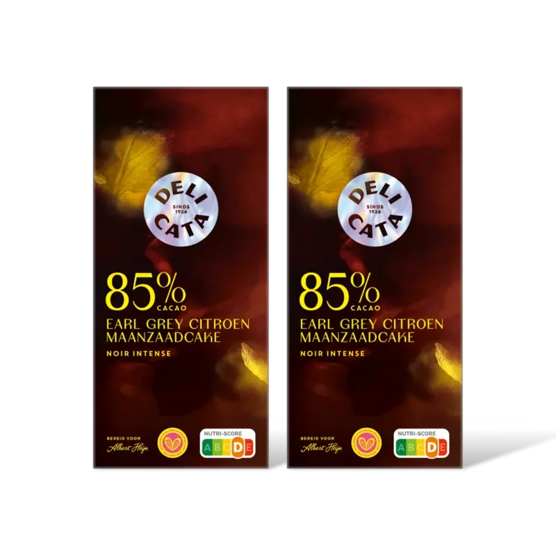 Delicata 85% earl grey citroen maanzaadcake 2pack